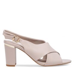 Sandały Lasocki. Brązowe sandały damskie Lasocki, bez wzorów, bez obcasa, na słupku, bez zapięcia. Za 137.99 zł.