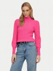 ONLY Sweter Katia 15232494 Różowy Regular Fit. Czerwone swetry nierozpinane damskie ONLY, l, bez wzorów, z syntetyku, bez kołnierzyka, bez ramiączek. Za 169.99 zł.