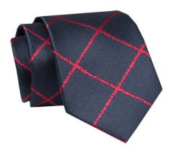 Męski Krawat - ALTIES - Klasyczny - Duże Kwadraty. Niebieskie krawaty i muchy Alties, bez wzorów, z tkaniny, eleganckie. Za 49.00 zł.