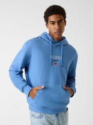Guess Jeans Bluza 180299 Błękitny Classic Fit. Niebieskie bluzy męskie Guess Jeans, m, z aplikacjami, z jeansu, bez ramiączek, bez kaptura. Za 349.00 zł.
