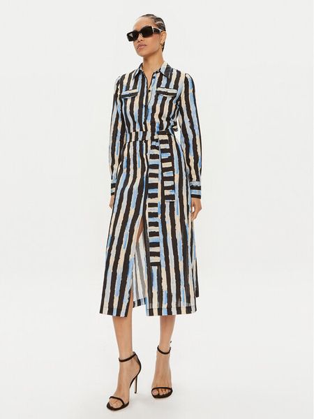 Pinko Sukienka letnia Assente 100909 A1UK Kolorowy Regular Fit. Sukienki damskie Pinko, na lato, bez wzorów, z bawełny, bez kołnierzyka, bez ramiączek. Za 759.99 zł.