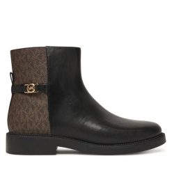 Botki MICHAEL Michael Kors. Czarne botki damskie MICHAEL Michael Kors, bez wzorów, bez obcasa, na płaskiej podeszwie, bez zapięcia. Za 629.99 zł.