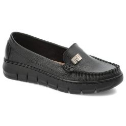 Czarne Półbuty Armodo Modne Obuwie Damskie Ze Skóry Naturalnej. Czarne półbuty damskie Armodo, bez wzorów, ze skóry, eleganckie, bez obcasa, bez zapięcia. Za 359.00 zł.
