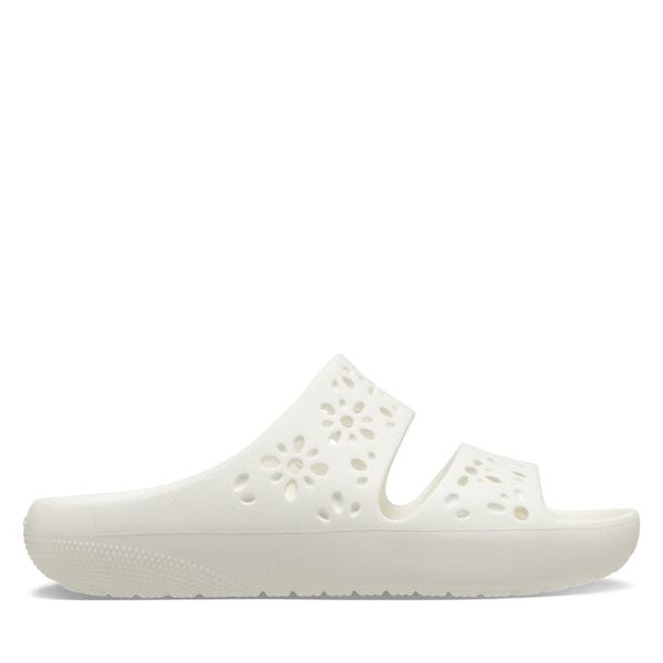 Klapki Crocs. Białe klapki damskie Crocs, bez wzorów, bez obcasa, bez zapięcia. Za 129.99 zł.