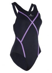 Strój Kąpielowy Aqua Sphere Capri – Czarno-Fioletowy – Rozmiar 30. Czarne stroje kąpielowe damskie Aqua Sphere, bez wzorów, z materiału. Za 119.38 zł.
