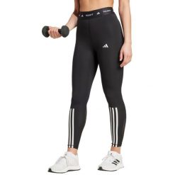 Adidas Techfit Legginsy damskie 7/8, wysoka talia, mocno dopasowane. Czarne legginsy damskie Adidas, bez wzorów, z materiału. Za 236.10 zł.