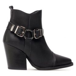 Botki Altercore. Czarne botki damskie Altercore, bez wzorów, bez obcasa, na słupku, bez zapięcia. Za 469.99 zł.