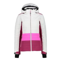 Damska kurtka narciarska softshell CMP. Białe kurtki sportowe damskie CMP, na zimę, bez wzorów, z softshellu, bez ramiączek, bez kaptura, narciarskie. Za 805.30 zł.