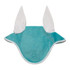 Czapka przeciwmuchowa dla konia z silikonu Acavallo Lycra Special Edition. Niebieskie czapki damskie ACAVALLO, bez wzorów, z elastanu, biznesowe. Za 128.90 zł.
