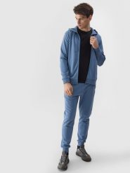 4F Spodnie dresowe joggery męskie - niebieskie 3XL. Niebieskie spodnie materiałowe męskie 4F, l, bez wzorów, z bawełny. W wyprzedaży za 79.99 zł.
