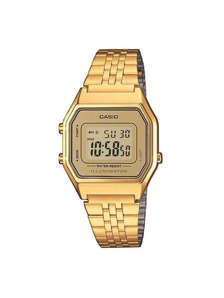 Casio Zegarek Vintage LA680WEGA-9ER Złoty. Żółte, cyfrowe zegarki damskie Casio, złote. Za 249.99 zł.