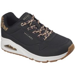 Buty sportowe damskie Skechers Uno jungle Nite. Czarne obuwie sportowe damskie Skechers, bez wzorów, ze skóry ekologicznej, bez zapięcia. Za 407.17 zł.
