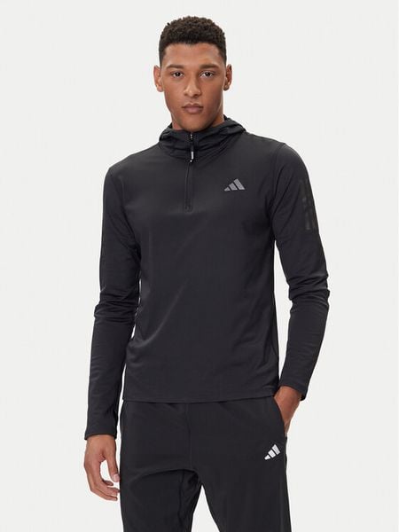 Adidas Bluza techniczna Own The Run Winterized JN6378 Czarny Slim Fit. Czarne bluzy sportowe męskie Adidas, m, bez wzorów, z syntetyku, bez kaptura, do biegania. Za 189.99 zł.