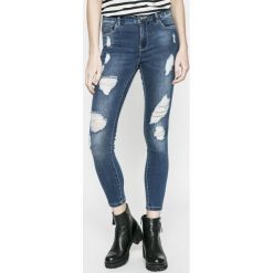 Only - Jeansy CARMEN. Niebieskie jeansy damskie ONLY, z aplikacjami, z bawełny. W wyprzedaży za 59.90 zł.