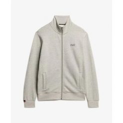 Bluza dresowa zapinana na zamek błyskawiczny Superdry Essential. Szare bluzy sportowe męskie Superdry, m, bez wzorów, z dresówki, bez kaptura. Za 328.55 zł.