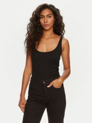 Mustang Top Lynn 1013930 Czarny Slim Fit. Czarne topy damskie Mustang, xs, bez wzorów, z bawełny, bez kołnierzyka, bez ramiączek. Za 49.99 zł.