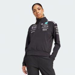 Bluza Mercedes - Amg Petronas Formula One Team Quarter Zip. Białe bluzy damskie Adidas, s, bez wzorów, z materiału, bez ramiączek, bez kaptura. Za 569.00 zł.