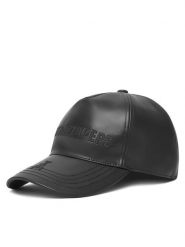 Patrizia Pepe Czapka z daszkiem 2F0096/E005-K103 Czarny. Czarne czapki damskie Patrizia Pepe, bez wzorów, ze skóry. Za 449.99 zł.