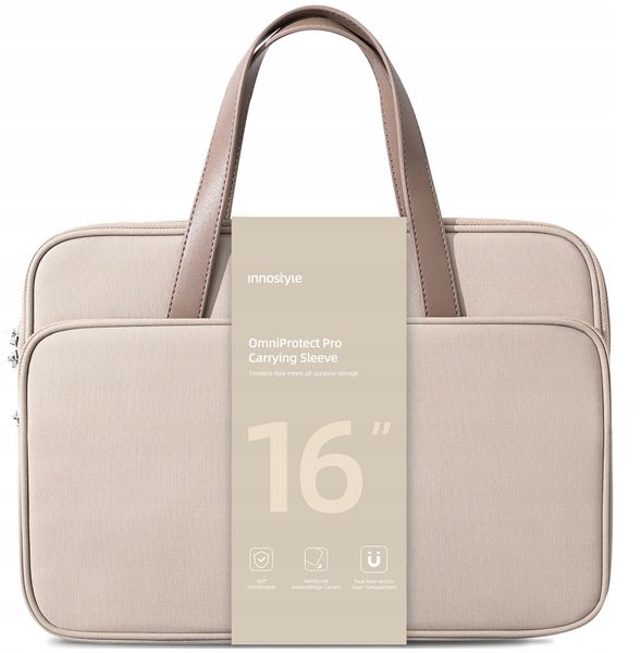 INNOSTYLE DAMSKA TORBA NA LAPTOPA 15 6 16 WODOODPORNA OMNIPROTECT PRO BEŻOWA. Brązowe torby na laptopa damskie Innostyle, bez wzorów. Za 159.99 zł.
