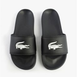 Buty klapki męskie Lacoste Serve Slide 0.0. Czarne klapki męskie Lacoste, bez wzorów, z materiału, bez zapięcia. Za 167.20 zł.