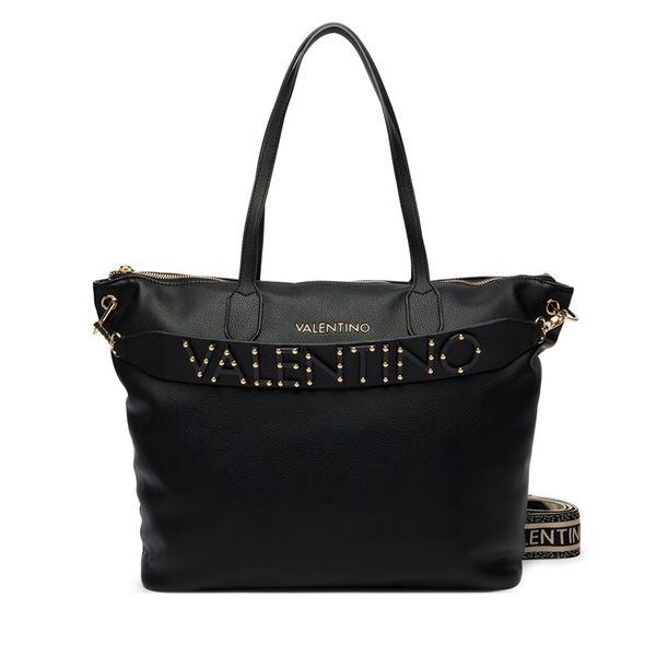 Torebka Valentino. Czarne shopperki damskie Valentino, bez wzorów, bez dodatków. Za 455.99 zł.