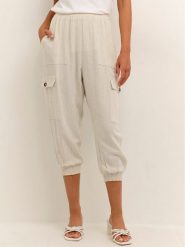 Kaffe Spodnie materiałowe Liny 10505458 Beżowy Relaxed Fit. Brązowe spodnie materiałowe damskie Kaffe, bez wzorów, z materiału. Za 569.99 zł.