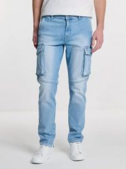 Jeansy męskie typu cargo błękitne Ian 217. Niebieskie jeansy męskie BIG STAR, z jeansu, eleganckie. W wyprzedaży za 249.99 zł.