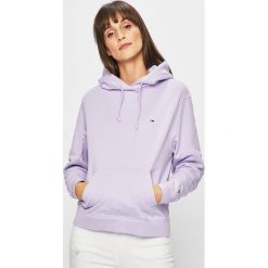 Tommy Jeans - Bluza. Niebieskie bluzy damskie Tommy Jeans, l, bez wzorów, z bawełny, bez ramiączek, z kapturem. W wyprzedaży za 259.90 zł.