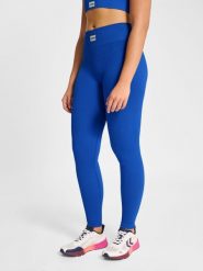 Damskie legginsy bezszwowe prążkowane Hummel Pulse. Niebieskie legginsy damskie Hummel, bez wzorów, z elastanu. Za 138.50 zł.