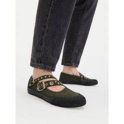 Baleriny Vans. Zielone balerinki damskie Vans, bez wzorów, bez obcasa, bez zapięcia. Za 256.99 zł.