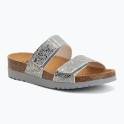 Klapki damskie Scholl Lusaka 2.0 Med. Niebieskie klapki damskie Scholl, bez wzorów, ze skóry, eleganckie, bez obcasa, bez zapięcia. Za 289.99 zł.