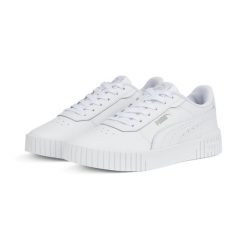 Tenisówki Puma Model Carina 2.0 Kolor Biały. Białe obuwie sportowe damskie Puma, bez wzorów, z gumy, bez zapięcia. W wyprzedaży za 219.00 zł.