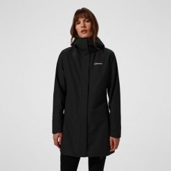Parka przeciwdeszczowa damska Berghaus Omeara Long Shell Jacket. Czarne parki damskie Berghaus, s, bez wzorów, bez kaptura. Za 714.99 zł.