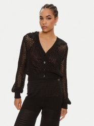 TWINSET Kardigan 241TT3122 Czarny Regular Fit. Czarne kardigany damskie Twinset, xxl, bez wzorów, z bawełny, bez kołnierzyka. Za 689.99 zł.