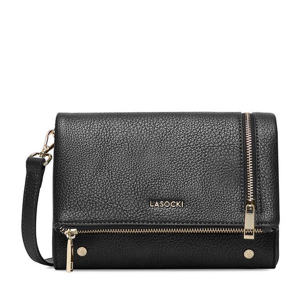 Torebka Lasocki. Czarne listonoszki damskie Lasocki, bez wzorów, bez dodatków. Za 169.99 zł.