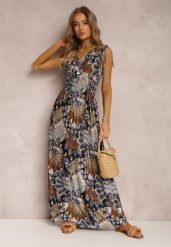 Czarna Sukienka Sallaza. Czarne sukienki damskie Renee, na imprezę, l, bez wzorów, boho, bez kołnierzyka, bez ramiączek, maxi, kopertowe. Za 44.99 zł.