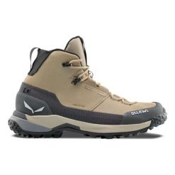 Damskie buty trekkingowe Salewa Puez Leather Mid PTX. Brązowe obuwie trekkingowe damskie Salewa, z nubiku, bez zapięcia. Za 843.00 zł.