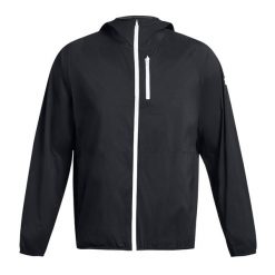 Kurtka do biegania męska Under Armour Launch Lightweight. Czarne kurtki męskie Under Armour, m, bez wzorów, bez kaptura, do biegania. Za 399.99 zł.