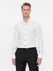 Hugo Koszula Kenno 50500998 Biały Slim Fit. Białe koszule męskie Hugo, m, bez wzorów, z lyocellu, biznesowe, bez kołnierzyka, bez ramiączek. Za 209.99 zł.