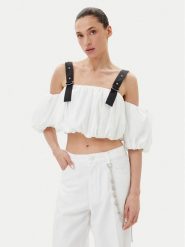 PINKO Top 105176 A2LD Biały Regular Fit. Białe topy damskie Pinko, xs, bez wzorów, z syntetyku, bez kołnierzyka, bez ramiączek. Za 549.99 zł.