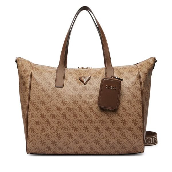 Torba weekendowa Guess. Brązowe torby podróżne damskie Guess, z aplikacjami. Za 565.99 zł.