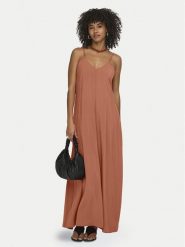 ONLY Sukienka letnia Madeli 15371094 Pomarańczowy Regular Fit. Brązowe sukienki damskie ONLY, na lato, xl, bez wzorów, z wiskozy, bez kołnierzyka, bez ramiączek. Za 189.99 zł.