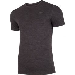 Koszulka treningowa męska TSMF301 - głęboka czerń melanż. T-shirty męskie 4F, m, bez wzorów, z dzianiny, bez kołnierzyka, bez ramiączek. Za 69.99 zł.