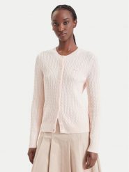 Lacoste Kardigan AF9872 Różowy jasny Regular Fit. Czerwone kardigany damskie Lacoste, bez wzorów, z syntetyku, bez kołnierzyka. Za 814.99 zł.
