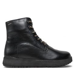 Botki Josef Seibel. Czarne botki damskie Josef Seibel, bez wzorów, bez obcasa, na płaskiej podeszwie, bez zapięcia. Za 479.99 zł.