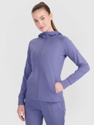 4F Bluza treningowa regular szybkoschnąca damska - niebieska XXL. Niebieskie bluzy damskie 4F, xs, bez wzorów, z dzianiny, sportowe, bez ramiączek, z kapturem. W wyprzedaży za 169.99 zł.