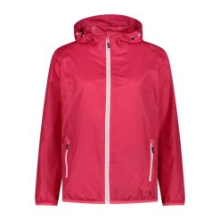 Kurtka przeciwdeszczowa damska z kapturem CMP. Czerwone kurtki sportowe damskie CMP, xs, bez wzorów, z materiału, bez ramiączek, z kapturem, trekkingowe. Za 189.00 zł.
