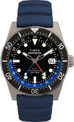 Zegarek Timex Zegarek męski TW2W75100 niebieski. Niebieskie zegarki męskie Timex, bez wzorów. Za 1,249.00 zł.