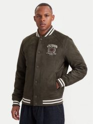 Guess Kurtka bomber M6YL23 W2814 Zielony ciemny Regular Fit. Zielone kurtki męskie Guess, l, z aplikacjami, z syntetyku, bez kaptura. Za 864.99 zł.