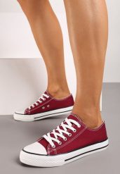 Bordowe Trampki Jazlyn. Czerwone trampki i tenisówki damskie Born2be, z aplikacjami, z kauczuku, przed kostkę, bez zapięcia. Za 54.99 zł.